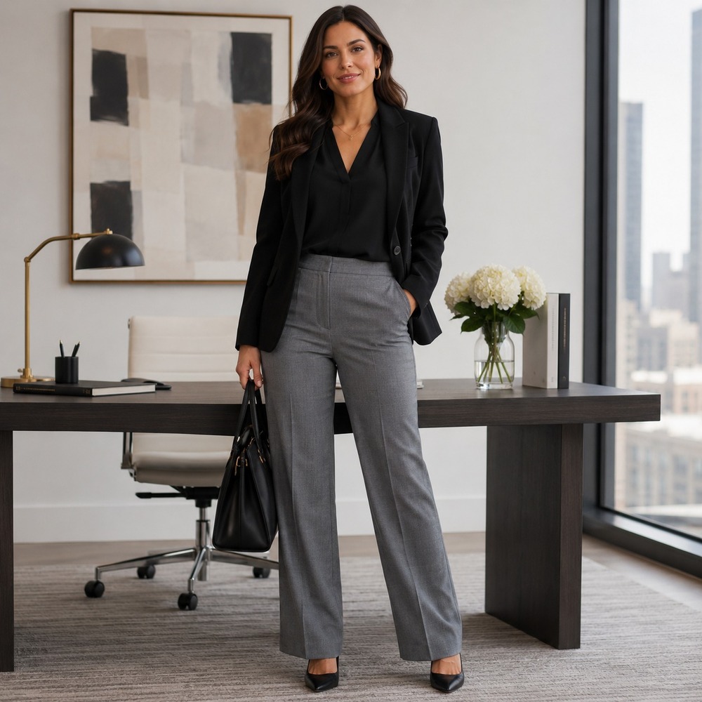 New Ann Taylor Petite The Trouser Pants 16P Gray High Rise Stretch Office Career